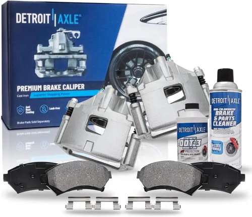 Vista 140 de Detroit Axle - Pastillas de Freno Delantero Izquierdo Reemplazo de Pinza de Disco para Dodge Ram 1500 Dakota Mitsubishi Raider - Juego de 3 piezas