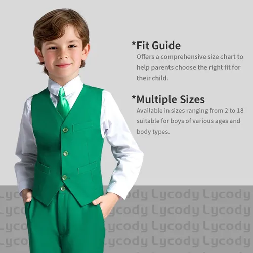 Vista 93 de Conjunto de chaleco para niños, trajes formales, trajes de boda, ropa de vestir