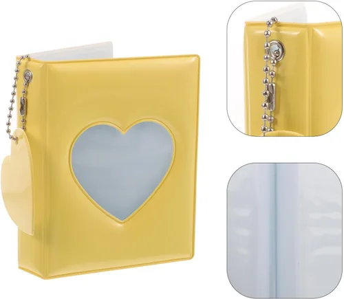 Vista 7 de Cabilock Álbum de fotos pequeño, soporte para tarjetas fotográficas, diseño hueco para fotos familiares, colección de ídolos, elegante mini álbum