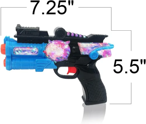 Vista 3 de ArtCreativity - Pistolas de juguete iluminadas para niños, paquete de 2 pistolas espaciales con LED 4.5 x 6.5 in craft activity with 6 sci-fi