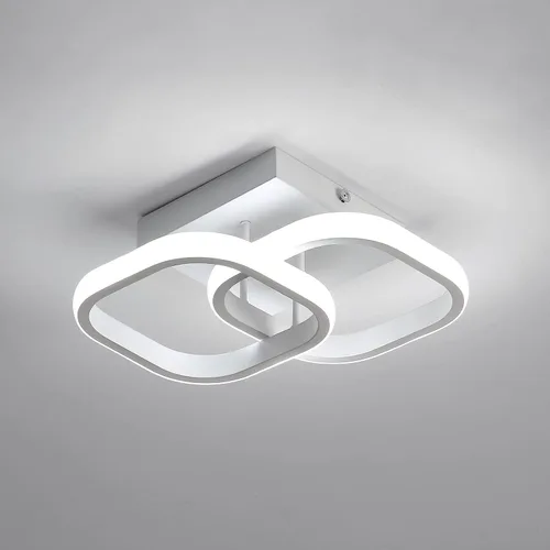 Vista 11 de DAXDG - Lámpara de techo LED, 25.2 pulgadas, 3 colores de luz intercambiables (3000 K/4500 K/6000 K) moderna lámpara de techo cuadrada blanca