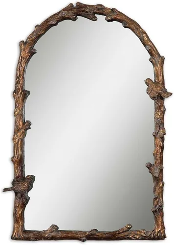Vista 5 de Uttermost Paza Gold - Espejo de pared con arco de pájaros cantores de 26 x 37 pulgadas