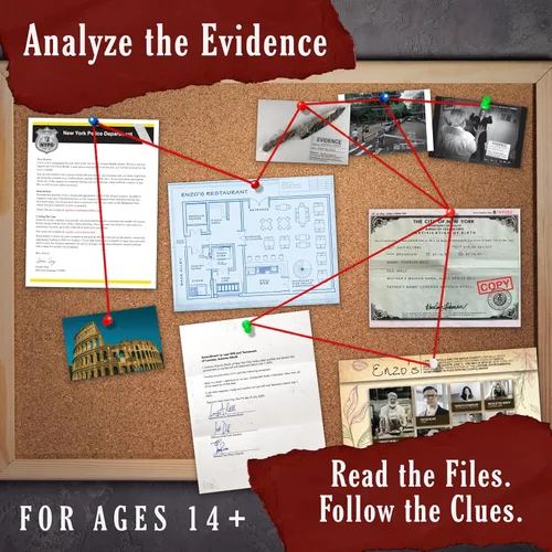 Vista 2 de Death by Chef's Knife Case Files Juego de detectives con evidencia, a partir de 14 años