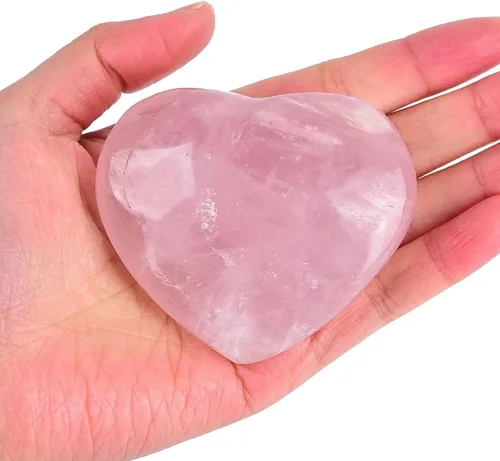 Vista 9 de JIC Gem Geoda de ágata de cristal de corazón grande, piedra de preocupación de palma drusa, cristales de reiki y piedras curativas 3.1-3.5 pulgadas