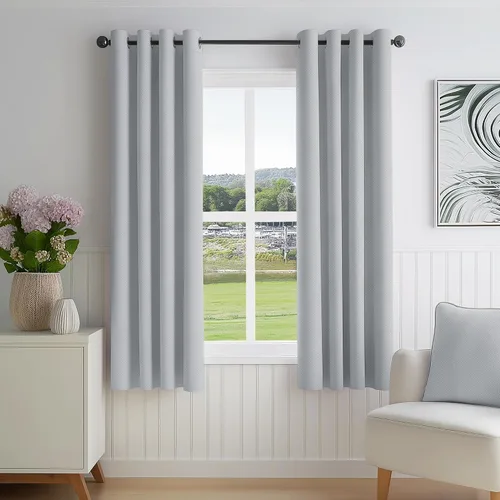 Vista 47 de FMFUNCTEX - Cortinas 100% opacas color beige de 40 x 63 pulgadas para dormitorio, 2 paneles Black out Drapes, Thermal Insulated Noise Reducing