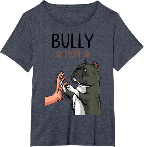 Vista 75 de American Bully Mom Cute Dog Mama Camiseta divertida para mujer, Blanco, S