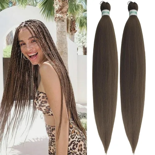 Vista 166 de Cabello trenzado para niños preestirado de 16 pulgadas, color negro para niños, trenzas sin nudos