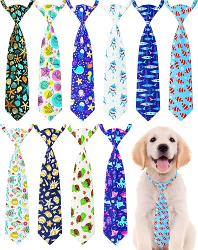 Vista 7 de PET SHOW Paquete de 10 corbatas para perros de feliz cumpleaños, XS
