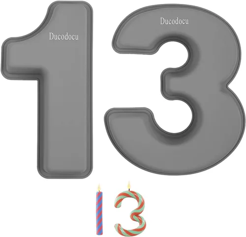 Vista 18 de Ducodocu Molde de Silicona para Pastel con Números - Molde Grande 3D para Pastel con Números - Molde de Horneado DIY para 1/10 Cumpleaños