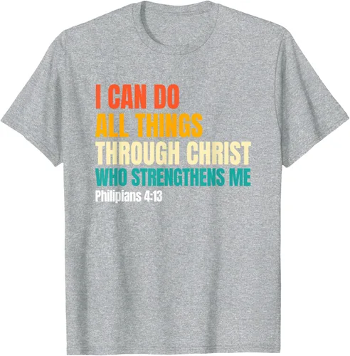 Vista 38 de I Can Do All Things Through Christ Christian Faith Camiseta, Negro, S