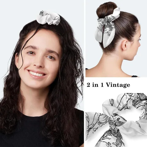 Vista 5 de Women's Working Caps with Bow Hair Scrunchy Long Hair Cover Ribbon Lace-Up Hat Sharks Sea Ocean