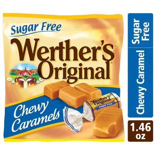Vista 4 de Werther's Original Caramelo masticable sin azúcar, bolsas de 1.46 onzas (paquete de 12)