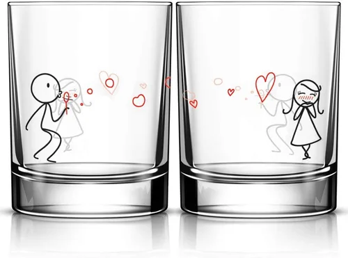Vista 5 de BoldLoft My Heart is All Yours - Vasos para parejas, regalos para él, novio, marido, pareja, regalos para él y ella, aniversario, San Valentín