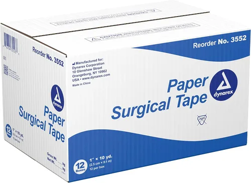 Vista 3 de Dynarex Cinta quirúrgica de papel, 1 pulgada x 10 yardas, 12