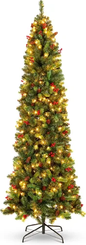 Vista 8 de Best Choice Products - Arbol de navidad delgado iluminado