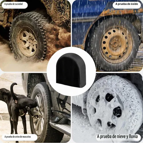 Vista 8 de OutdoorLines - Juego de 4 fundas impermeables para neumáticos al aire libre - Funda para rueda de remolque a prueba de UV, protector de neumáticos a