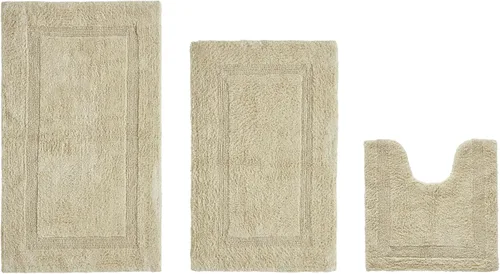 Vista 533 de Better Trends - Juego de 2 alfombras de baño 100% algodón, extra suaves, con borlas, de 17" x 24", alfombra de baño superabsorbente y reversible