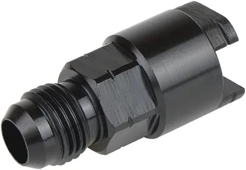 Vista 6 de YSIL 6AN macho a 3/8 "hembra de desconexión rápida manguera recta adaptador Empuje en EFI aluminio negro con tornillo 2PCS Aluminum