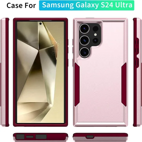 Vista 2 de Funda para Samsung Galaxy S24 Ultra, Galaxy S24 Ultra con protector de pantalla HD [prueba de caídas de grado militar] Funda protectora resistente a