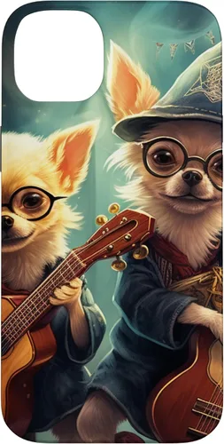 Vista 15 de iPhone 16 Chihuahua Mago Guitarristas, Chihuahua Dog, Estuche Guitarrista Mágico