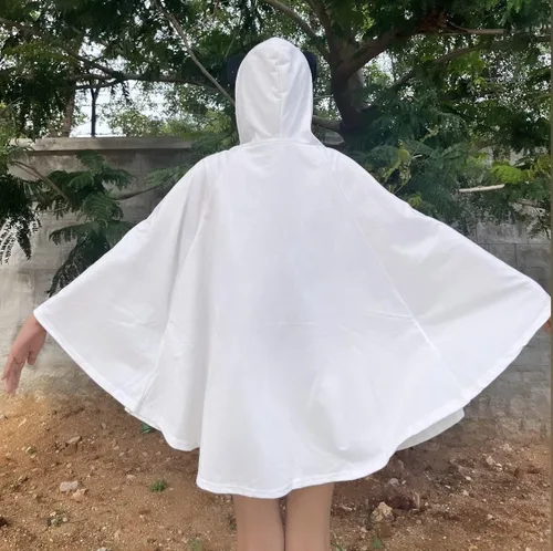 Vista 6 de Cosplay Anime Bunny Emo - Sudadera con capucha y orejas de panda y gato talla única