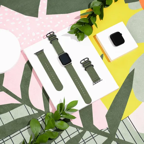 Vista 2 de Carterjett - Correa para Apple Watch 1.732 pulgadas, 1.654 pulgadas, 1.575 pulgadas, 1.496 pulgadas, nailon NATO, correas iWatch, mujeres y hombres