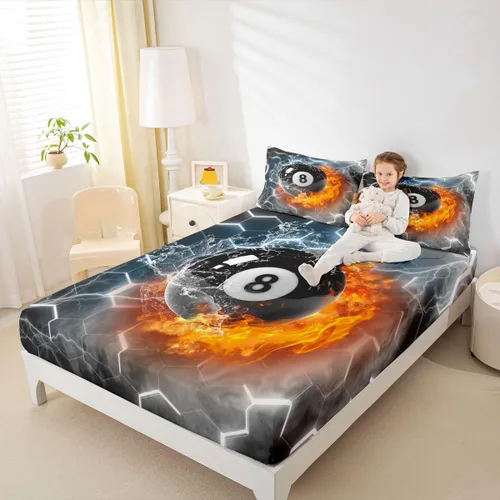 Vista 33 de Sábana bajera de galaxia tamaño individual, juego de ropa de cama con purpurina degradado para niños, niñas, niños y mujeres, decoración