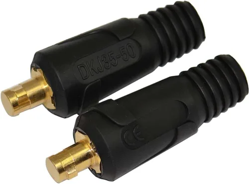 Vista 7 de RIVERWELD Conector-enchufe DKJ35-50 del panel del cable de soldadura TIG 315Amp Dinse Quick Fitting con ajuste rápido estilo Dinse de color negro