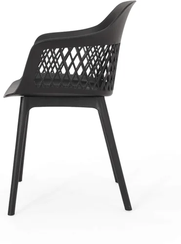 Vista 5 de Christopher Knight Home Madeline - Silla de comedor al aire libre (juego de 2), color negro
