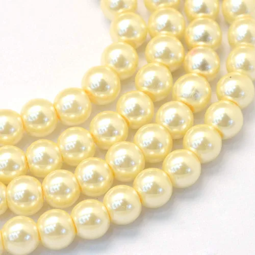 Vista 16 de KISSITTY 105 unids/hebra Burly Wood Satin Luster Glass Round Pearl Spacer Bead Loose Beads 0.315 in para bricolaje joyería artesanía 31.4