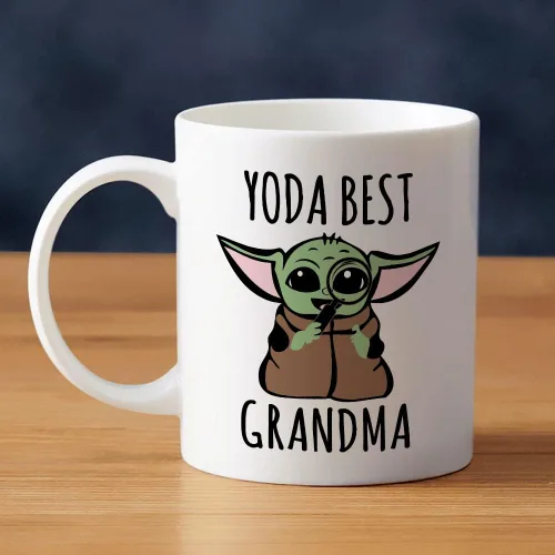 Vista 3 de Regalos de Baby Yoda: Taza de Café de 11oz "Best Grandma Ever" para Mujeres, Madres, Regalo de Cumpleaños, Primera Vez Abuela, Idea de Regalo