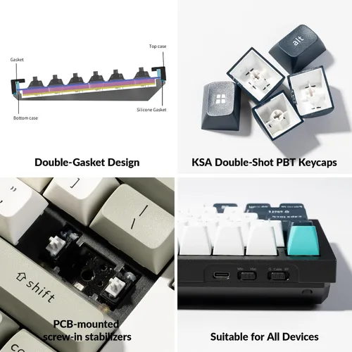 Vista 7 de Keychron Q6 Max QMKVIA Bluetooth Wireless 2.4 GHzUSB-C Teclado mecánico personalizado con cable, perilla programable de tamaño completo