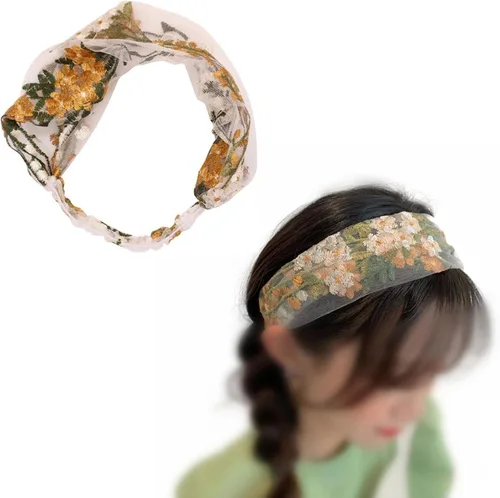 Vista 4 de Diadema de encaje, pañuelo para el cabello, asa de bolso, bufanda de cinta
