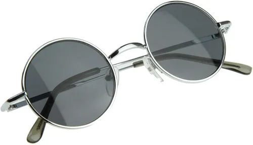 Vista 4 de Gafas de sol redondas redondas inspiradas en Lennon estilo retro vintage (plata), plateado