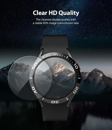 Vista 7 de Ringke Vidrio para bisel [4 unidades] Compatible con Samsung Galaxy Watch 4 Protector de pantalla (1.575 pulgadas), vidrio templado, dureza 9H