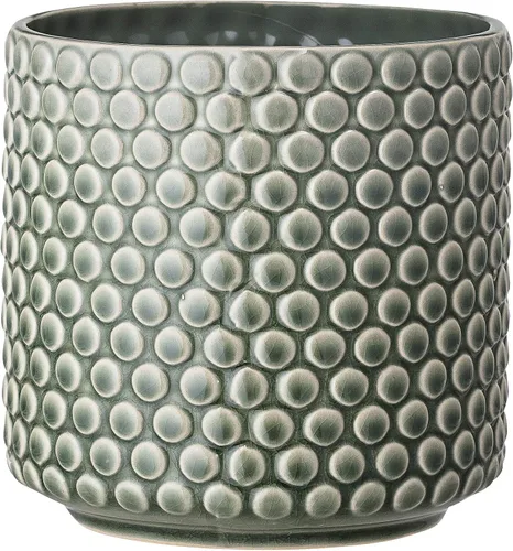 Vista 16 de Bloomingville Maceta de cerámica – Maceta negra de 5 pulgadas con lunares – Maceta moderna de cerámica con esmalte agrietado – Sin agujeros de Negro