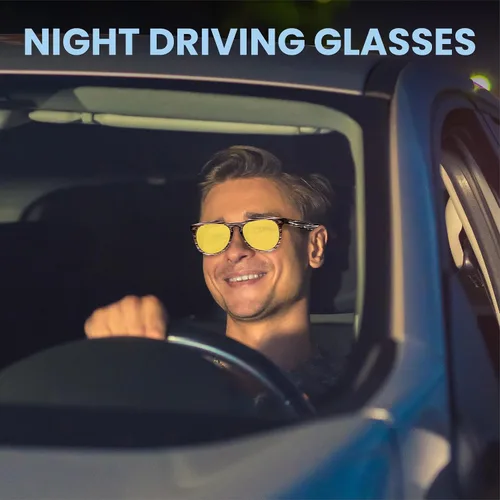Vista 3 de Night Vision Driving Glasses Anti Glare Polarized Night Yellow Driving Sunglasses Men and Women