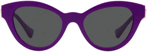 Vista 2 de Versace Gafas de sol para mujer, montura negra, lentes gris oscuro, 2.047 in