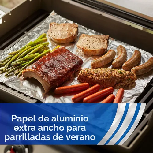 Vista 6 de Aluminio Reynolds Wrap Heavy Duty, 37.5 Square Feet Wide Heavy Duty Foil, Ideal For Large Meats, Food Pans, and Grilling, 18 Inch Wide Roll, Grill