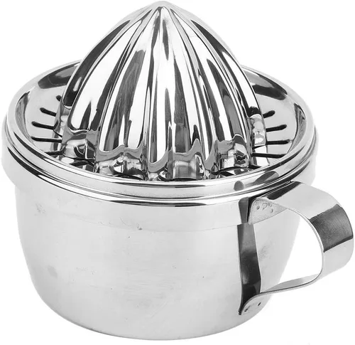 Vista 9 de Exprimidor manual de acero inoxidable Exprimidor de cítricos Exprimidor de limón naranja Herramienta de presión de mano con colador y recipiente