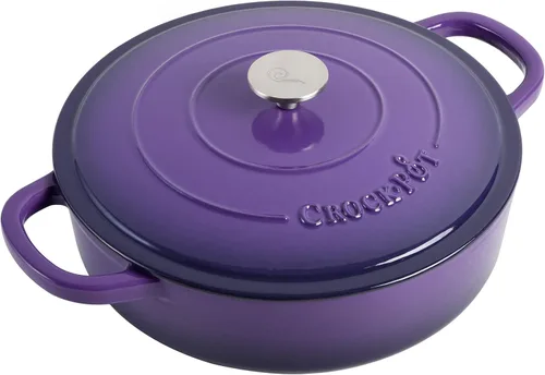 Vista 13 de Crock Pot Artisan - Cacerola de hierro fundido esmaltado con tapa, 5 cuartos de galón, azul aguamarina