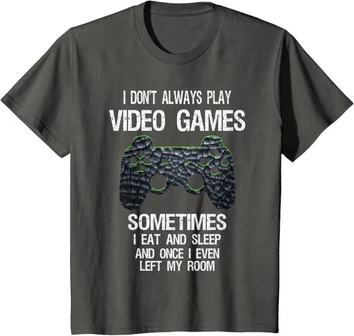 Vista 50 de Funny Gamer Video Games - Camiseta para niños y adolescentes, ajuste clásico, color negro, mezcla de algodón, Negro