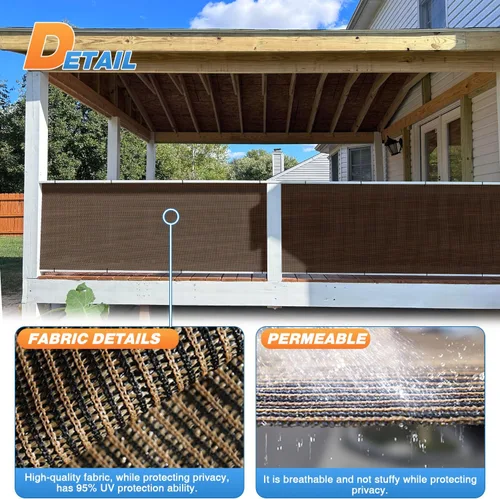 Vista 4 de Sunshades Depot, rollo de malla sombra de color beige, bloquea el 75% de los rayos ultravioletas, resistente, de 6' x 1'., Marrón
