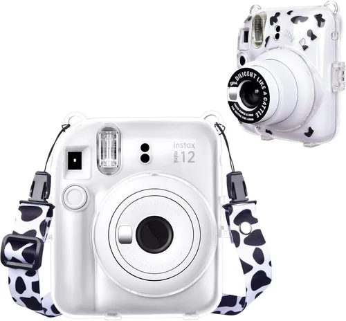 Vista 13 de Funda rígida transparente mejorada con adhesivo de bricolaje para cámara instantánea Fujifilm Instax Mini 12, funda transparente Instax Mini 12