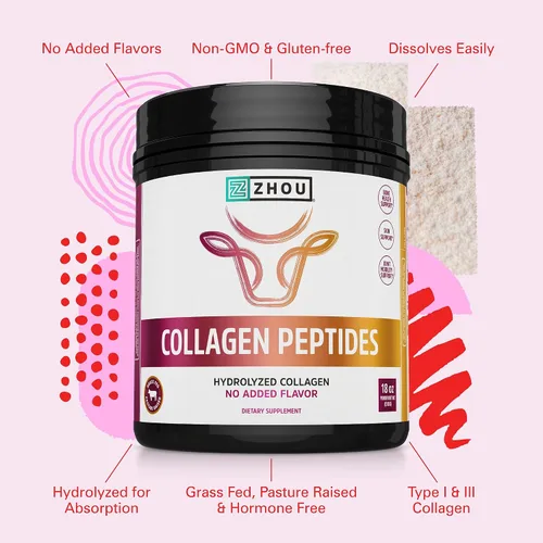 Vista 4 de Suplemento de péptidos de colágeno (proteína en polvo hidrolizada), sin sabor, 18 onzas