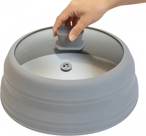 Vista 10 de Cubierta de salpicaduras de microondas para alimentos 9.8 pulgadas cubierta Negro
