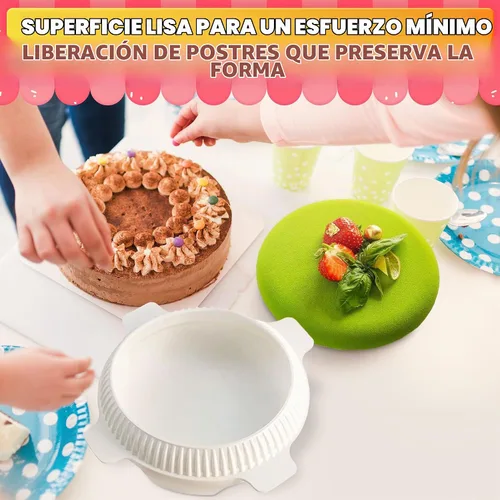 Vista 8 de Molde de silicona para mousse, molde redondo de silicona para tartas de 7.5 pulgadas de diámetro (capacidad de 33.5 onzas), fácil de usar