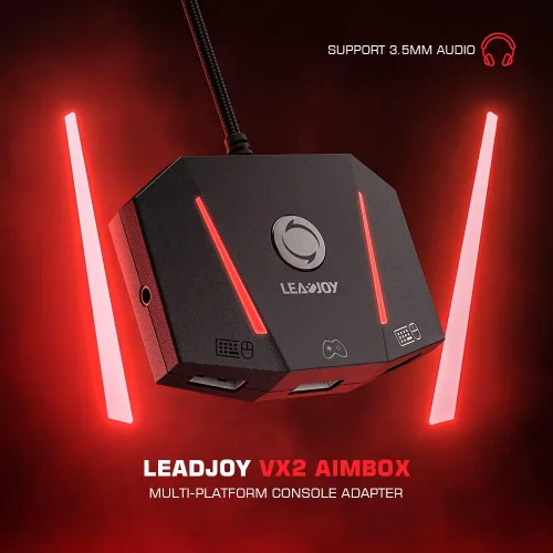 Vista 2 de leadjoy VX2 AimBox - Adaptador de teclado y mouse para consola de juegos convertidor de conexión con cable con conector de estudio de 0138in