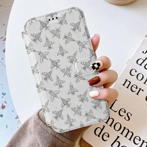 Vista 3 de SWEET TANG Wallet Phone Case Compatible with iPhone 17 Pro Card Slots Black and White Airplane Flying Games Aircraft PU Leather Protective Wallet