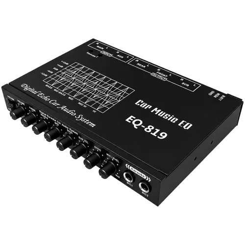 Vista 7 de Ecualizador de audio para automóvil de 7 bandas, ecualizador gráfico de audio para automóvil, ecualizador de automóvil con salidas delanteras